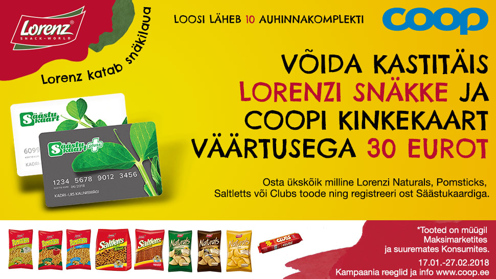 VÕITJAD ON SELGUNUD! Lorenz kampaania 17.01.-27.02.2018