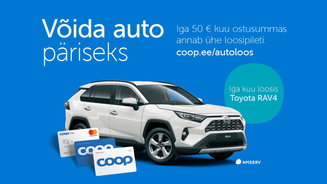 Coopi kaardi omanikele loositakse 12 Toyota linnamaasturit