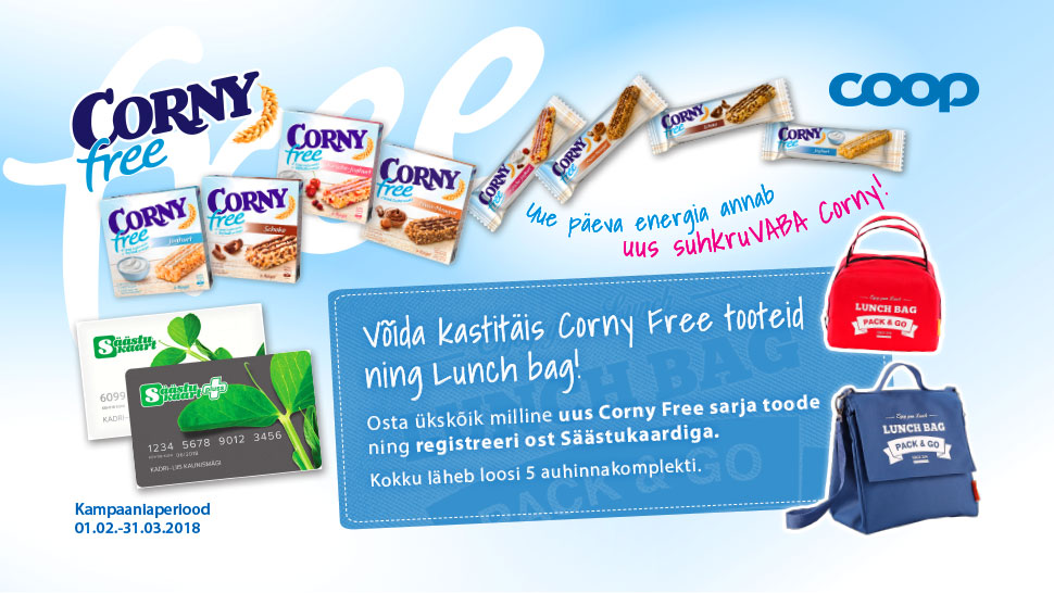 VÕITJAD ON SELGUNUD! Corny kampaania 01.02.-31.03.2018
