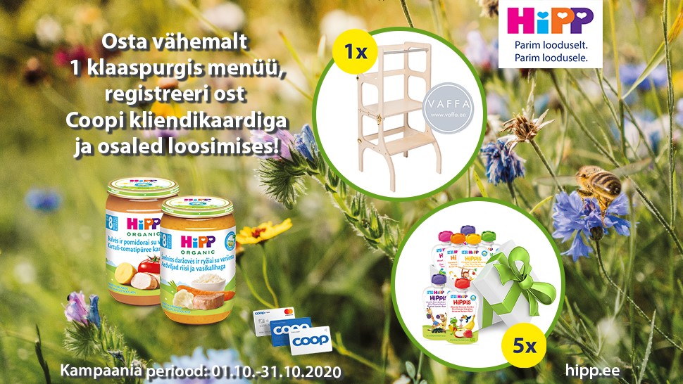 VÕITJAD ON SELGUNUD! HIPP kampaania 01.10-31.10