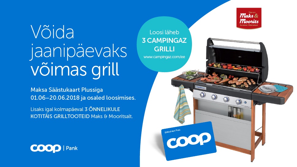 Maksa Säästukaart Plussiga ja võida jaanipäevaks grill!
