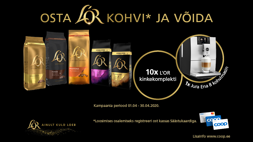 VÕITJAD ON SELGUNUD! LOR kohvi kampaania 01.04-30.04