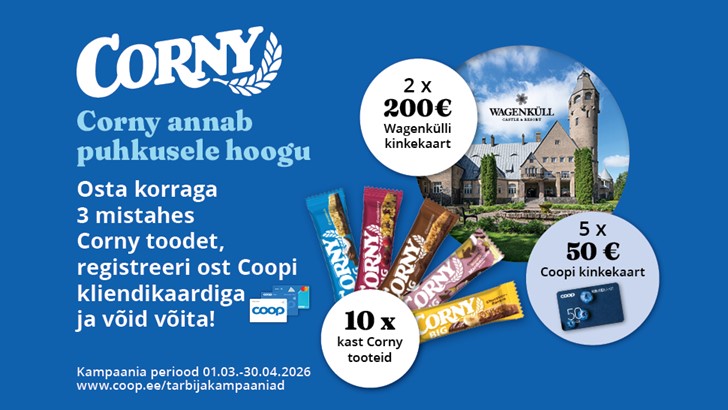 CORNY annab puhkusele hoogu! tarbijamäng