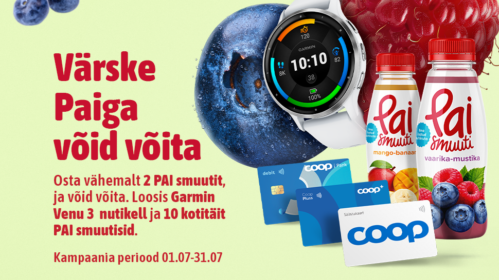 PAI smuuti „Värske Paiga võid võita “ tarbijamäng