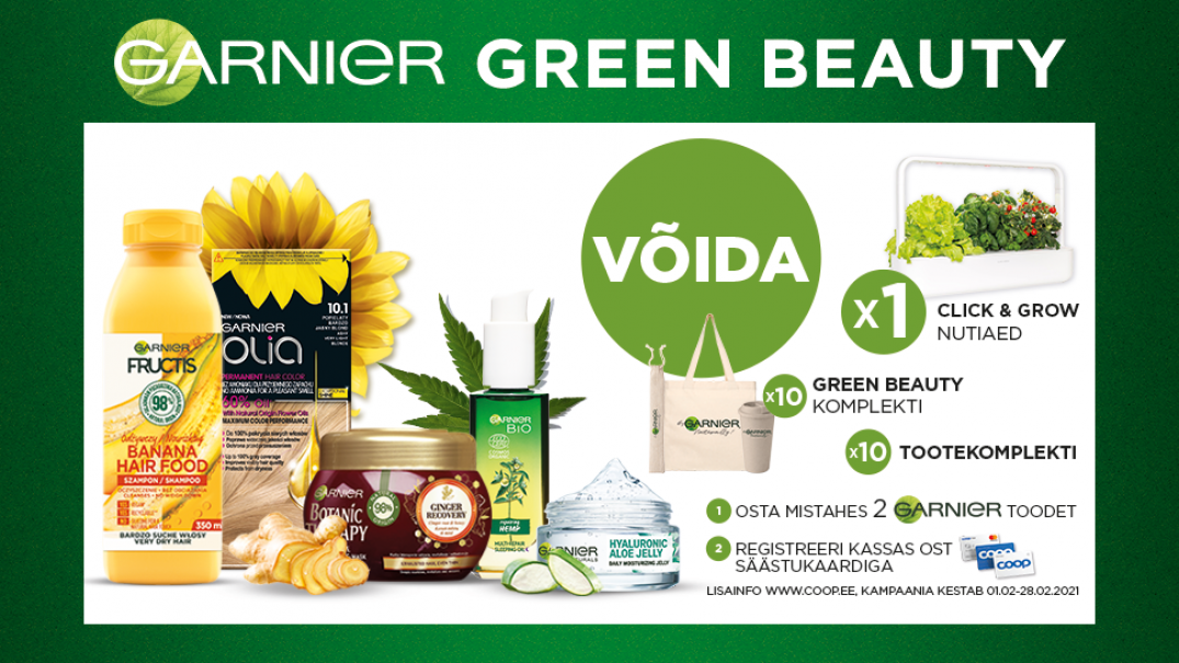 VÕITJAD ON SELGUNUD! Garnier Green Beauty kampaania 01.02.-28.02.2021