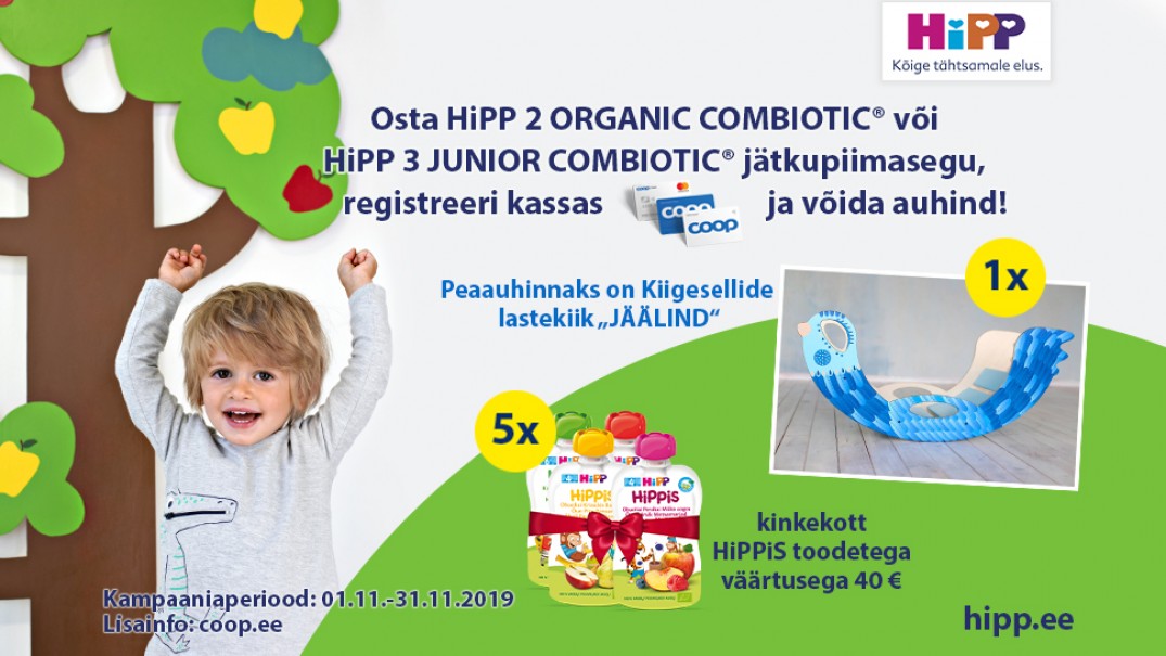 VÕITJAD ON SELGUNUD! HIPP kampaania 01.11.-30.11.2019