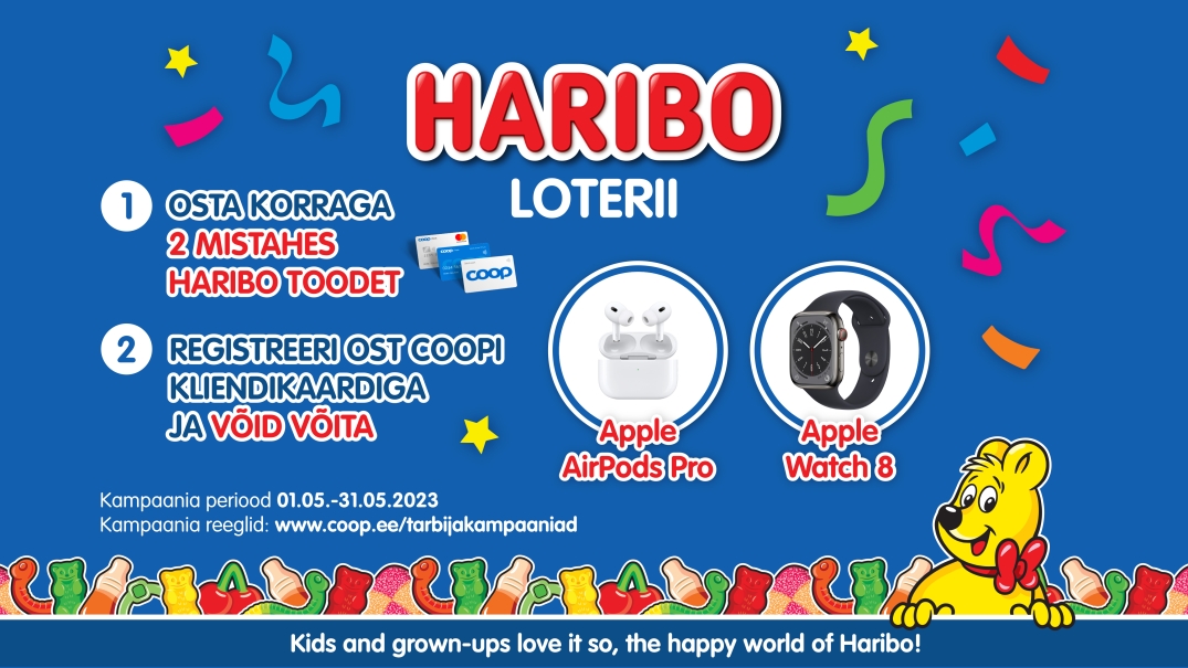 VÕITJAD ON SELGUNUD! Haribo kampaania 1.05-31.05.2023