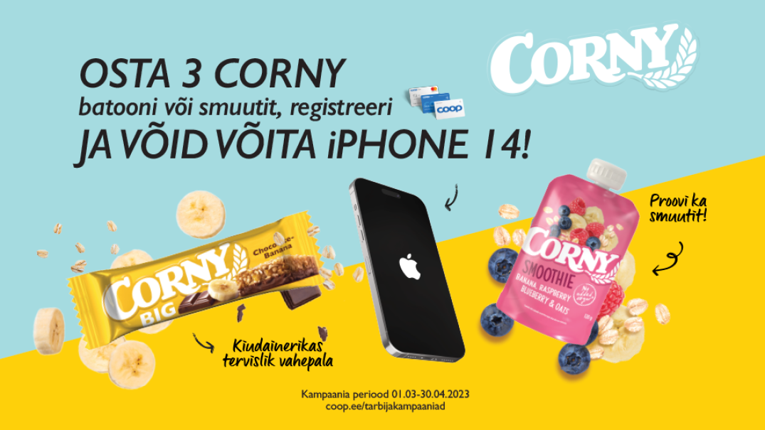 VÕITJA ON SELGUNUD! Corny kampaania 01.03-30.04.2023