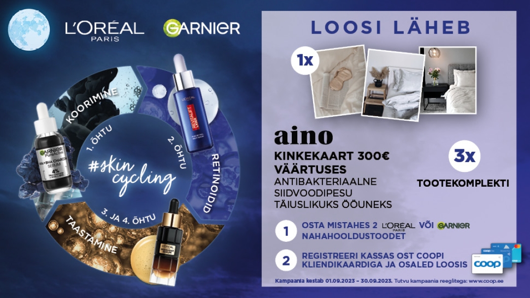 VÕITJAD ON SELGUNUD! L’Oreal ja Garnier kampaania 01.09.-30.09.2023