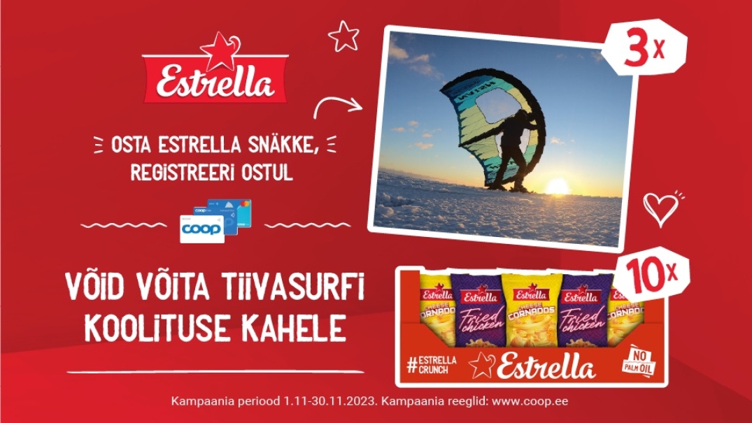 VÕITJAD ON SELGUNUD! Estrella kampaania 01.11.-30.11.2023