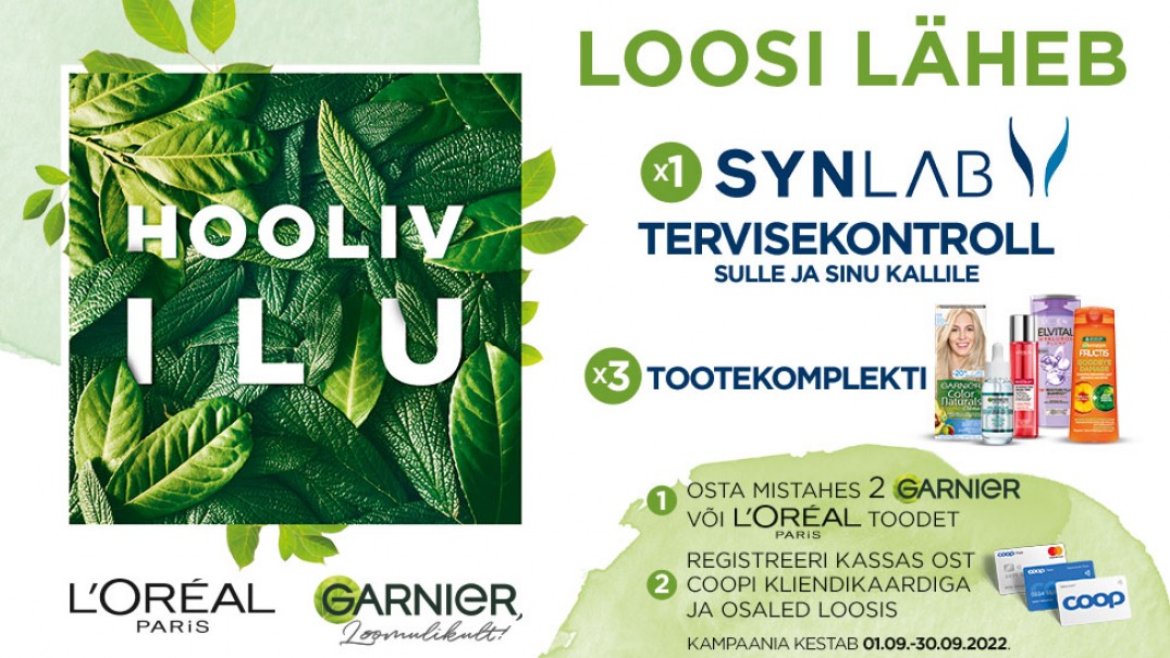 VÕITJAD ON SELGUNUD! L’Oreal Hooliva Ilu kampaania 01.09.-30.09.2022