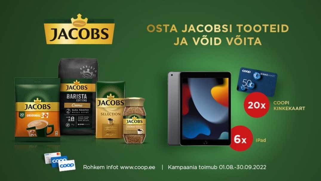 VÕITJAD ON SELGUNUD! Jacobs kampaania 1.08.-30.09.2022