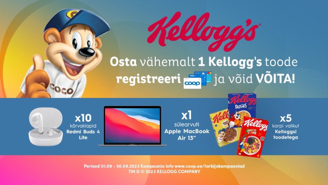 VÕITJAD ON SELGUNUD! Kellog`s kampaania 01.09.-30.09.2023