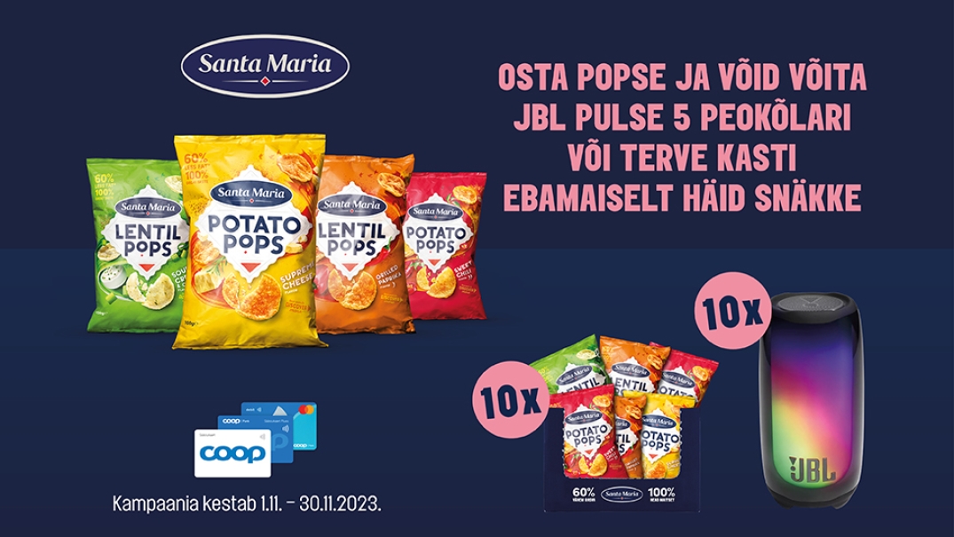 VÕITJAD ON SELGUNUD! Santa Maria POPS kampaania 01.11.-30.11.2023