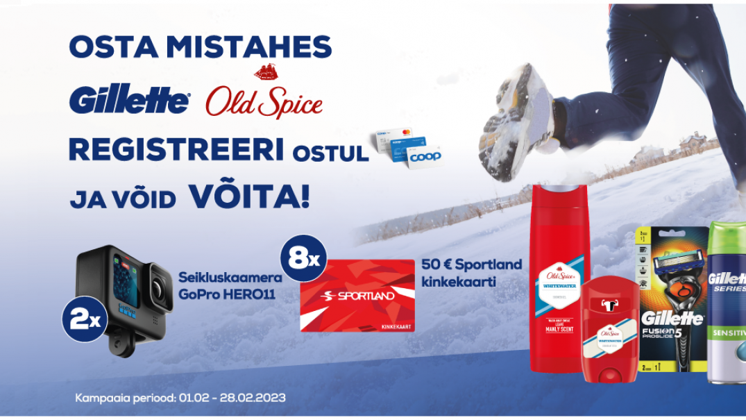 VÕITJAD ON SELGUNUD! Gillette & Old Spice kampaania 01.02-28.02.2023