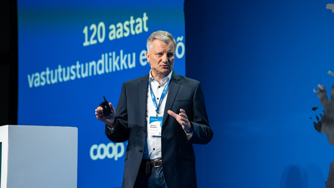 E-piim Tootmine esimees Jaanus Murakas Coopi 120. juubelikonverentsil juunis 2022. Foto: Joanna Jõhvikas