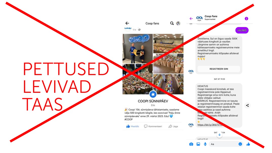 Hoiatus! Sotsiaalmeedias levivad taas pettused Coopi nimel