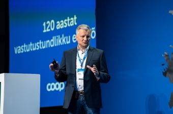 E-piim Tootmine esimees Jaanus Murakas Coopi 120. juubelikonverentsil juunis 2022. Foto: Joanna Jõhvikas
