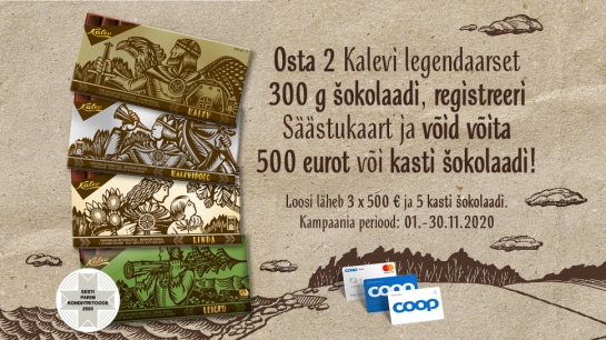 VÕITJAD ON SELGUNUD! Kalevi šokolaadide kampaania 01.11-30.11