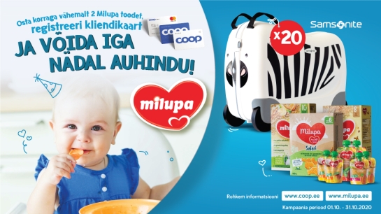 VÕITJAD ON SELGUNUD! Milupa kampaania 01.10-31.10