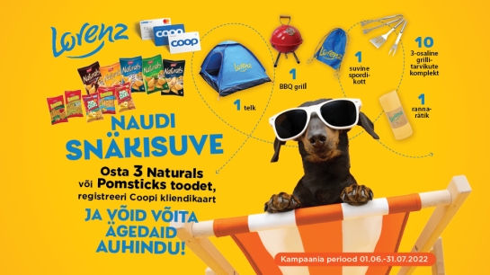 VÕITJAD ON SELGUNUD! Lorenz Naturals ja Pomsticks kampaania 1.06-31.07