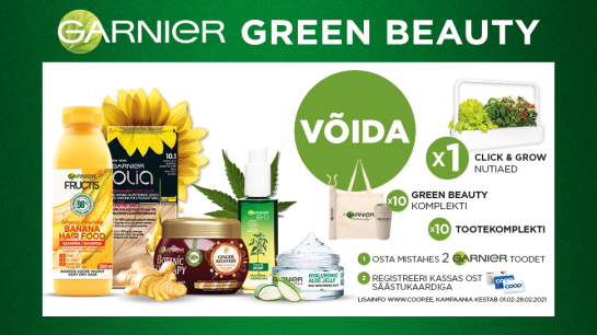 VÕITJAD ON SELGUNUD! Garnier Green Beauty kampaania 01.02.-28.02.2021