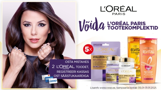 VÕITJAD ON SELGUNUD! L’Oreal Paris kampaania 05.01-31.01