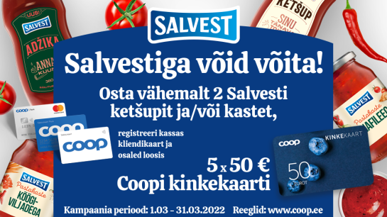 VÕITJAD ON SELGUNUD! Salvest kastmete kampaania 1.03-31.03