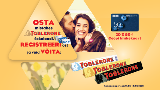 VÕITJAD ON SELGUNUD! Toblerone kampaania 1.05–31.05