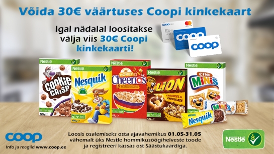 VÕITJAD ON SELGUNUD! Nestle hommiksöögihelveste kampaania 01.05-31.05