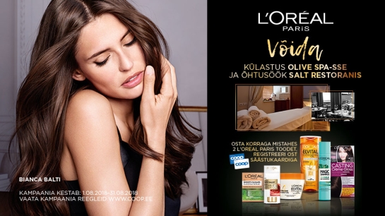 VÕITJA ON SELGUNUD! L`Oreal Paris kampaania 01.08-31.08