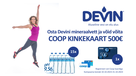 VÕITJAD ON SELGUNUD! Devin kampaania 10.10.-31.10.2023