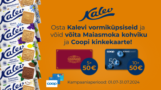 VÕITJAD ON SELGUNUD! Kalevi vormiküpsiste kampaania 01.07.-31.07.2024