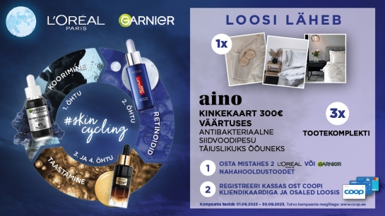 VÕITJAD ON SELGUNUD! L’Oreal ja Garnier kampaania 01.09.-30.09.2023