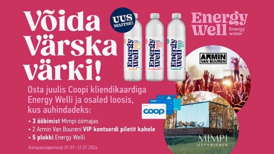 VÕITJAD ON SELGUNUD! Võida Värska värki! Energy Well Energy Water kampaania 01.07-31.07.2024