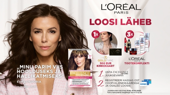 VÕITJAD ON SELGUNUD! L’Oreal Excellence juuksevärvi kampaania 01.10.-31.10.2023