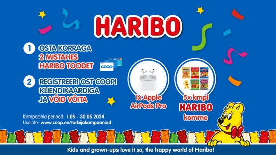 VÕITJAD ON SELGUNUD! Haribo kampaania 01.05-31.05.2024