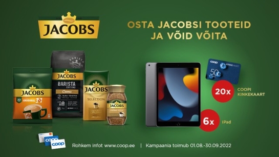 VÕITJAD ON SELGUNUD! Jacobs kampaania 1.08.-30.09.2022