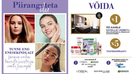VÕITJAD ON SELGUNUD! L’Oréal Paris, Garnier, Maybelline New York kampaania 01.09-30.09