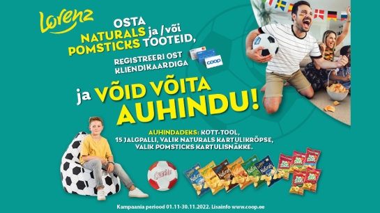 VÕITJAD ON SELGUNUD! Lorenz Naturals ja Pomsticks kampaania 1.11-30.11
