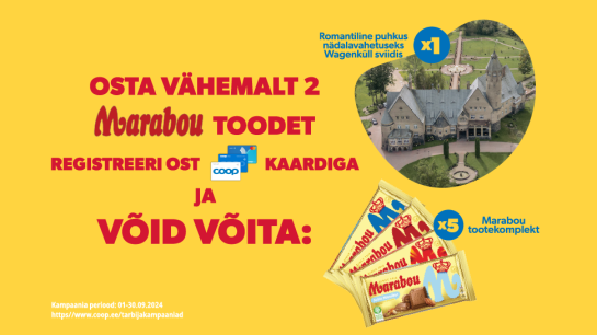 VÕITJAD ON SELGUNUD! Marabou kampaania 01.09.-30.09.2024