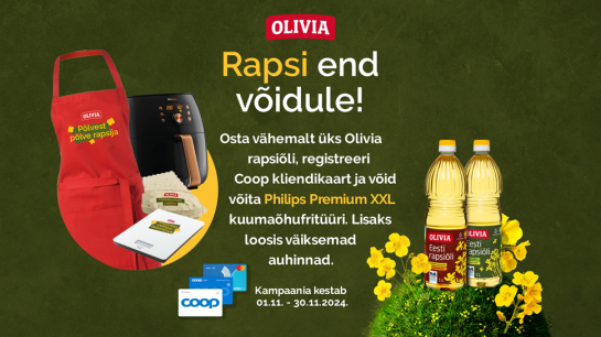 Rapsiõli Olivia kampaania 01.11.-30.11.2024