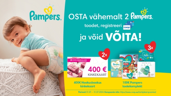 VÕITJAD ON SELGUNUD! Pampers kampaania 01.07.-31.07.2024