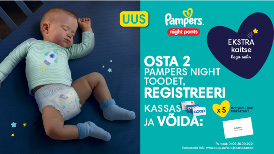 VÕITJAD ON SELGUNUD! Pampers Night kampaania 01.09-30.09