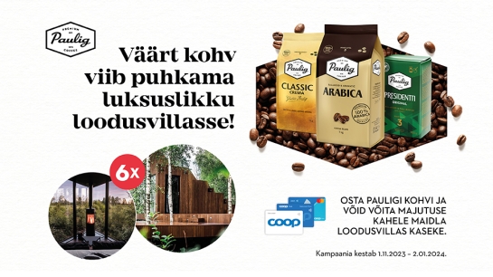 VÕITJAD ON SELGUNUD! Paulig kampaania 01.11.-02.01.2024