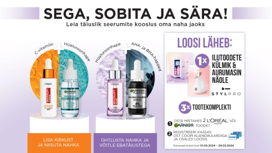 VÕITJAD ON SELGUNUD! L’Oréal Paris ja Garnier kampaania 01.02.-29.02.2024