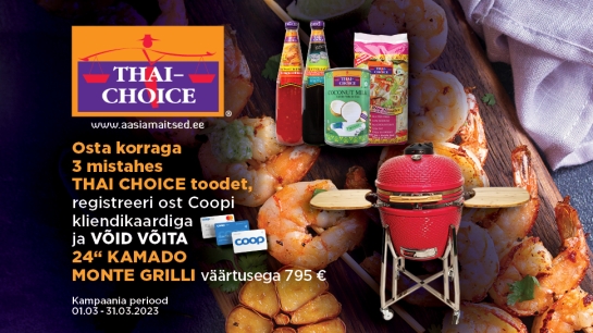 VÕITJAD ON SELGUNUD! Thai Choice kampaania 01.03-31.03.2023 
