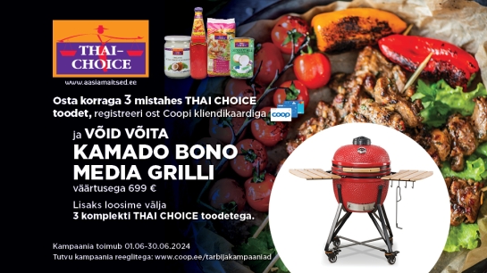 VÕITJAD ON SELGUNUD! Thai Choice kampaania 01.06 - 30.06.2024