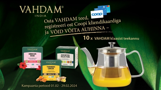 VÕITJAD ON SELGUNUD! Vahdam tee kampaania 01.02.-29.02.2024