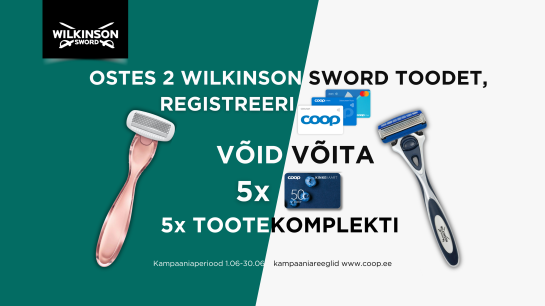 VÕITJAD ON SELGUNUD! Wilkinson Sword kampaania 01.06 - 30.06.2024